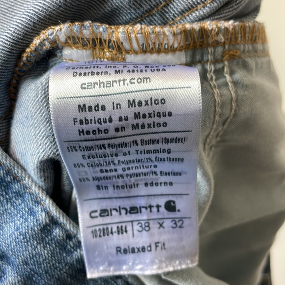 Carhartt relaxed fit straight jeans men’s size 38x32 blue - Picture 6 of 7